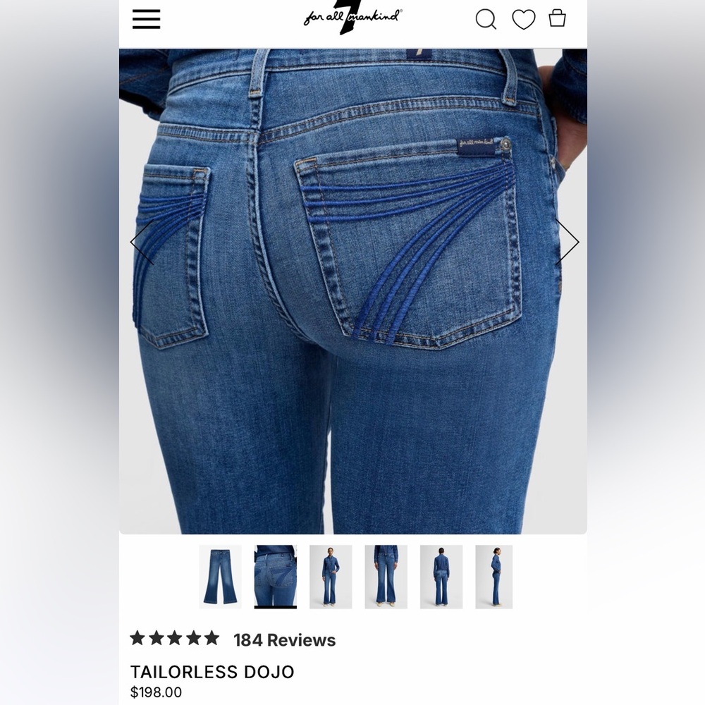 NWT 7 For All Mankind Women’s Tailorless Dojo Jeans Marsh Size 27 - Picture 5 of 6